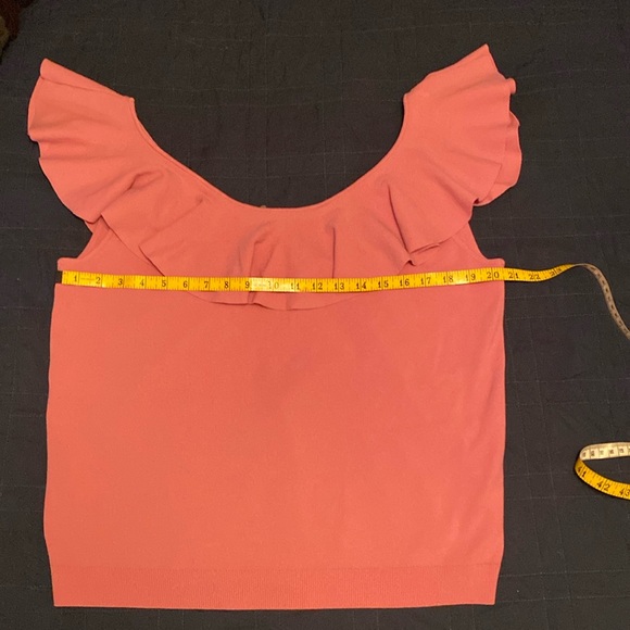 NWT Ann Taylor Ruffle Scoop Neck Sweater Shell in Wild Lotus (Pink), size XXL - Picture 5 of 7